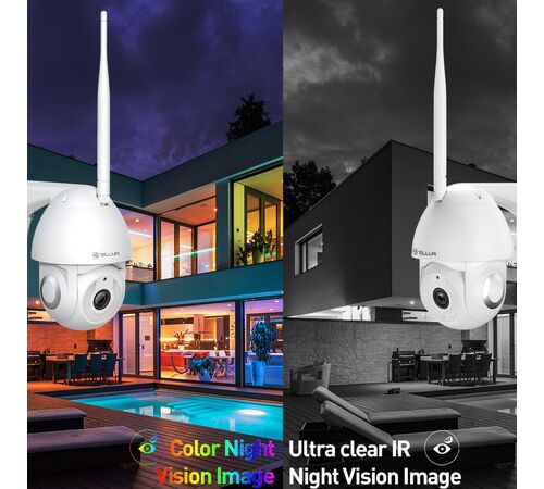 Tellur Smart WiFi Outdoor Camera Έξυπνη IP Κάμερα εξωτερικού χώρου WiFi σε λευκό χρώμα, UltraHD, PTZ, Autotracking, 3MP