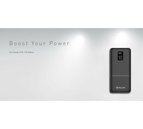 Tellur Powerbank PD102 Boost Pro 10.000mAh σε μαύρο χρώμα με 2x USB QuickCharge 3.0 (TLL158341)