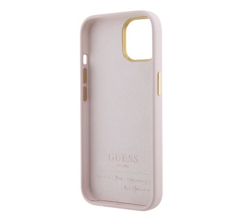Guess “Vintage Script Gold Logo Collection” Σκληρή Θήκη προστασίας από σιλικόνη – Apple iPhone 15 (Ροζ  – GUHCP15SSMBSLP)