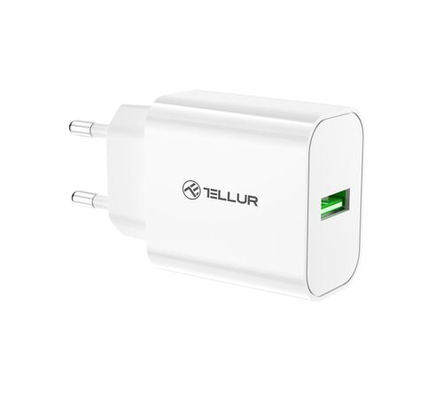 Tellur Οικιακός Φορτιστής USB-A με QuickCharge 3.0 (QC3.0 18W) σε λευκό χρώμα (TLL151401)