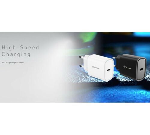 Tellur Οικιακός Φορτιστής USB-C με PD 3.0 (PD3.0 20W) σε λευκό χρώμα (TLL151421)