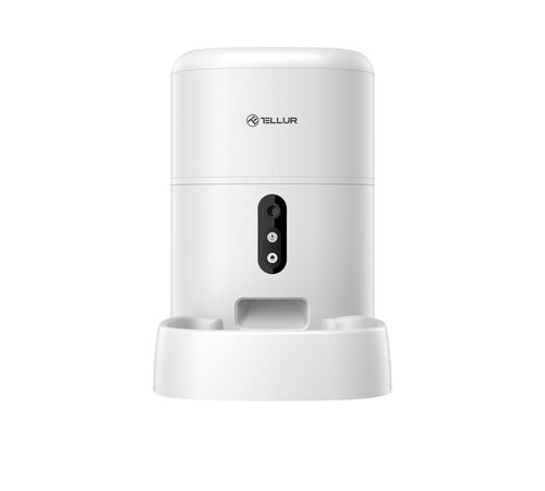 Tellur Smart WiFi Pet Feeder 4L & UltraHD Camera Έξυπνη τηλεχειριζόμενη WiFi Ποτίστρα/ταΐστρα 4 λίτρων Γάτας/Σκύλου με ενσωματωμένη κάμερα σε χρώμα λευκό