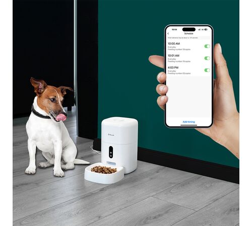Tellur Smart WiFi Pet Feeder 4L & UltraHD Camera Έξυπνη τηλεχειριζόμενη WiFi Ποτίστρα/ταΐστρα 4 λίτρων Γάτας/Σκύλου με ενσωματωμένη κάμερα σε χρώμα λευκό