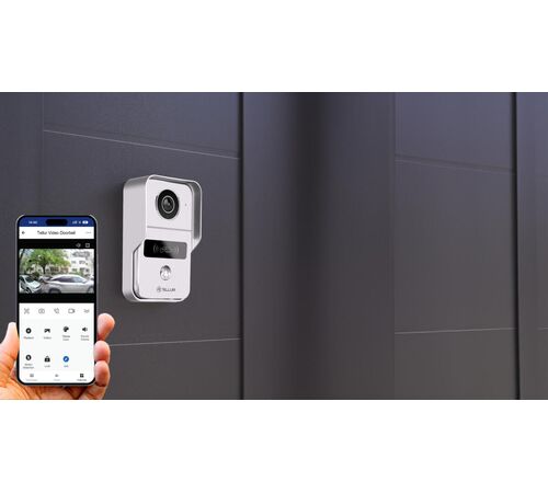 Tellur Smart WiFi Video DoorBell 1080p Ασύρματο Κουδούνι Πόρτας με Κάμερα & Wi-Fi σε ασημί χρώμα FullHD (TLL331511)