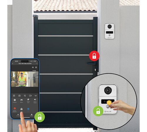 Tellur Smart WiFi Video DoorBell 1080p Ασύρματο Κουδούνι Πόρτας με Κάμερα & Wi-Fi σε ασημί χρώμα FullHD (TLL331511)