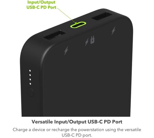Mophie Powerstation 2023 Powerbank 10.000mAh με 2 θύρες USB-A και 1 θύρα USB-C (PowerDelivery 20W) σε μαύρο χρώμα