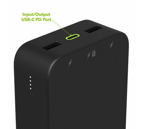 Mophie Powerstation 2023 Powerbank 20.000mAh με 2 θύρες USB-A και 1 θύρα USB-C (PowerDelivery 20W) σε μαύρο χρώμα