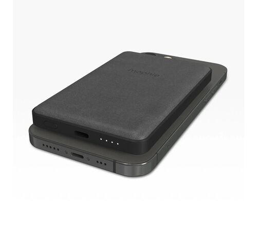 Mophie Snap+ Juice Pack Mini Μαγνητικό Powerbank 5.000 mAh με ενσωματωμένο Snap Adapter και υποστήριξη Qi & MagSafe σε χρώμα μαύρο