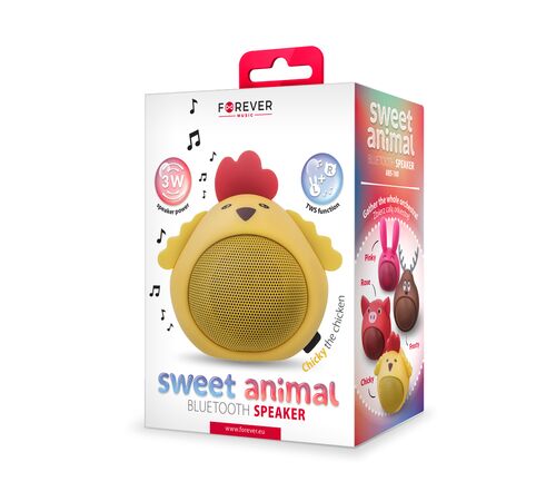 Forever Sweet Animal ABS-100 Chicken Bluetooth Speaker Ασύρματο Ηχείο Bluetooth 3W – Chicky Yellow
