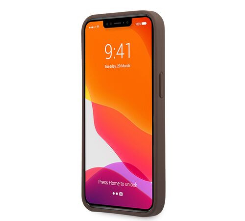 Guess "4G Logo Collection" Printed Stripe Θήκη προστασίας από δερματίνη – iPhone 13 Pro (Καφέ)