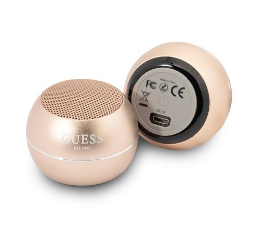 Guess Mini Φορητό Αλουμινένιο Ηχείο Bluetooth 3W με 4 ώρες αυτονομία (χρυσό)