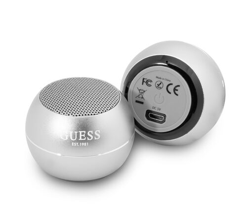Guess Mini Φορητό Αλουμινένιο Ηχείο Bluetooth 3W με 4 ώρες αυτονομία (ασημί)Guess Mini Φορητό Αλουμινένιο Ηχείο Bluetooth 3W με 4 ώρες αυτονομία (ασημί)