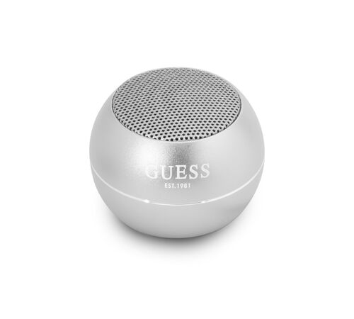 Guess Mini Φορητό Αλουμινένιο Ηχείο Bluetooth 3W με 4 ώρες αυτονομία (ασημί)