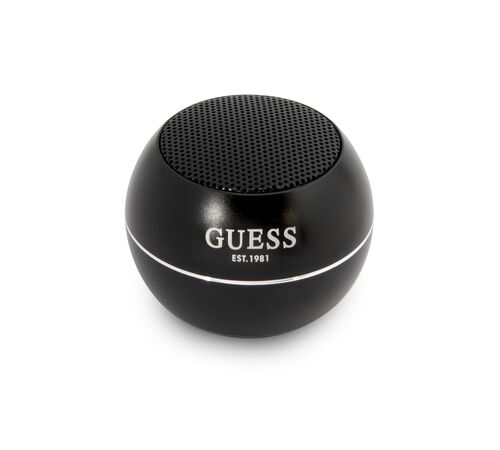 Guess Mini Φορητό Αλουμινένιο Ηχείο Bluetooth 3W με 4 ώρες αυτονομία (μαύρο)