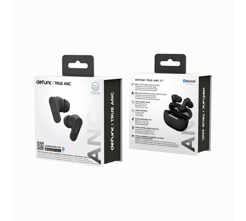 Defunc TRUE ANC Bluetooth 5.3 Ασύρματα True Wireless Ακουστικά με Active Noise Cancellation και θήκη (μαύρο)