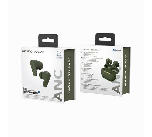 Defunc TRUE ANC Bluetooth 5.3 Ασύρματα True Wireless Ακουστικά με Active Noise Cancellation και θήκη (πράσινο)