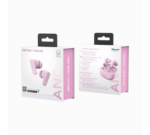 Defunc TRUE ANC Bluetooth 5.3 Ασύρματα True Wireless Ακουστικά με Active Noise Cancellation και θήκη (ροζ)