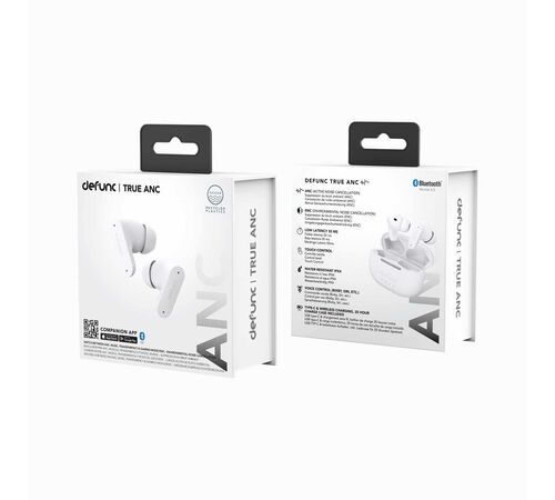 Defunc TRUE ANC Bluetooth 5.3 Ασύρματα True Wireless Ακουστικά με Active Noise Cancellation και θήκη (λευκό)