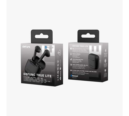 Defunc TRUE LITE Bluetooth 5.3 Ασύρματα True Wireless Ακουστικά με θήκη (μαύρο)