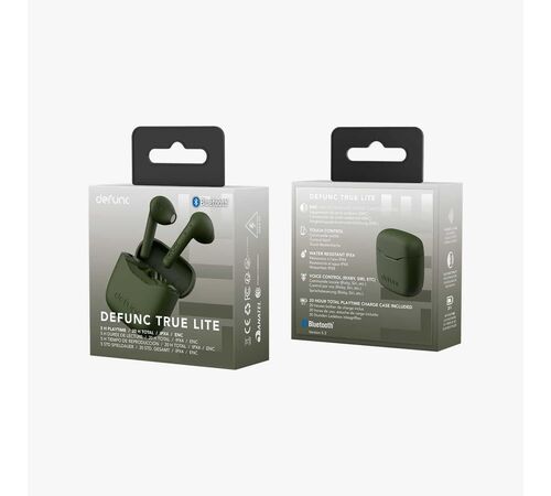 Defunc TRUE LITE Bluetooth 5.3 Ασύρματα True Wireless Ακουστικά με θήκη (πράσινο)