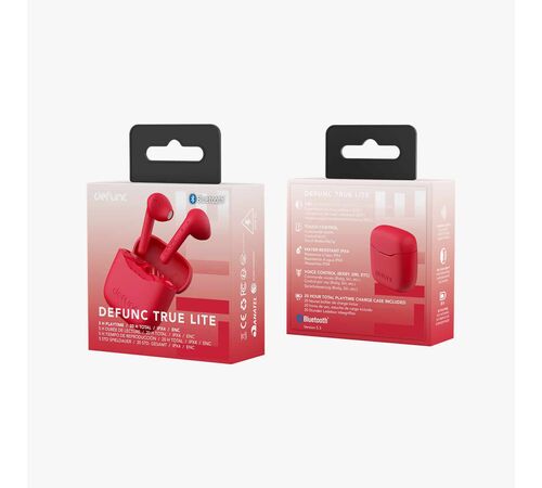 Defunc TRUE LITE Bluetooth 5.3 Ασύρματα True Wireless Ακουστικά με θήκη (κόκκινο)
