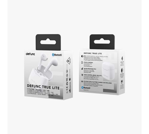 Defunc TRUE LITE Bluetooth 5.3 Ασύρματα True Wireless Ακουστικά με θήκη (λευκό)