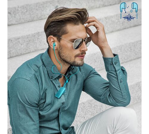Defunc BASIC TALK In-Ear Bluetooth Earbuds Ασύρματα Ακουστικά σε cyan χρώμα