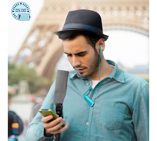 Defunc BASIC TALK In-Ear Bluetooth Earbuds Ασύρματα Ακουστικά σε cyan χρώμα