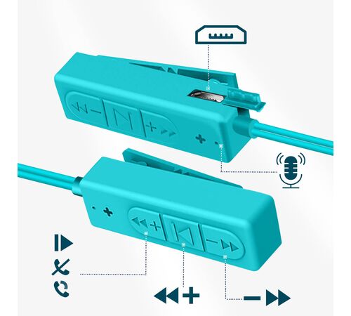 Defunc BASIC TALK In-Ear Bluetooth Earbuds Ασύρματα Ακουστικά σε cyan χρώμα