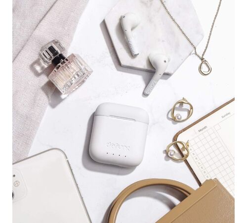 Defunc TRUE GO SLIM Bluetooth 5.2 Ασύρματα True Wireless Ακουστικά με θήκη (λευκό)