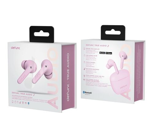 Defunc TRUE AUDIO Bluetooth 5.3 Ασύρματα True Wireless Ακουστικά με θήκη (ροζ)