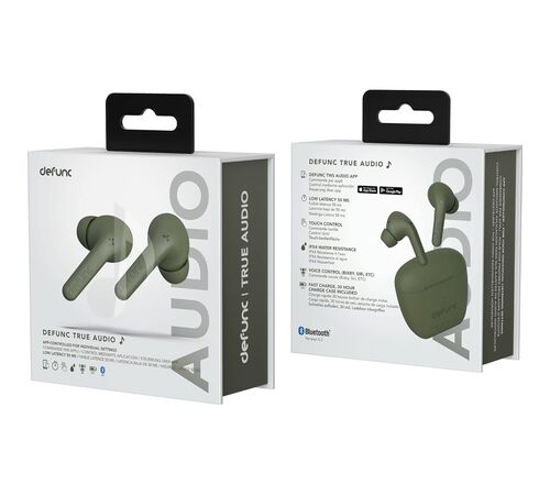 Defunc TRUE AUDIO Bluetooth 5.3 Ασύρματα True Wireless Ακουστικά με θήκη (πράσινο)