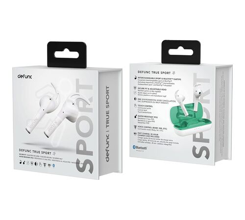 Defunc TRUE SPORT Bluetooth 5.2 Ασύρματα Αθλητικά True Wireless Ακουστικά με θήκη (λευκό)