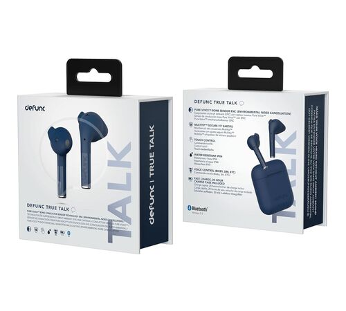 Defunc TRUE TALK Bluetooth 5.2 Ασύρματα True Wireless Ακουστικά με θήκη (μπλε)