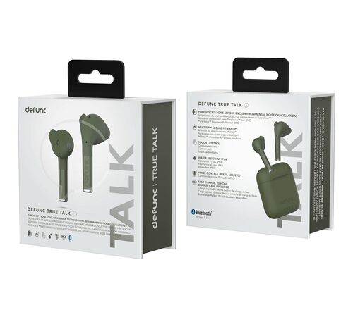 Defunc TRUE TALK Bluetooth 5.2 Ασύρματα True Wireless Ακουστικά με θήκη (πράσινο)