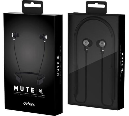Defunc MUTE Neck-band Earbuds Ασύρματα Ακουστικά με Active Noise Cancellation σε μαύρο χρώμα