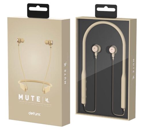 Defunc MUTE Neck-band Earbuds Ασύρματα Ακουστικά με Active Noise Cancellation σε χρυσό χρώμα