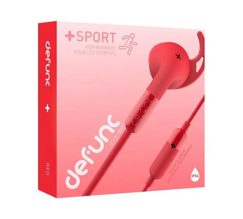 Defunc PLUS SPORT In-Ear Earbuds Ενσύρματα Ακουστικά σε κόκκινο χρώμα