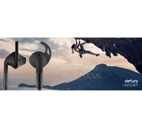 Defunc PLUS SPORT In-Ear Earbuds Ενσύρματα Ακουστικά σε μαύρο χρώμα