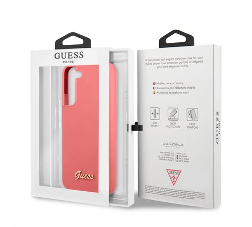 Guess “Vintage Script Logo Collection” Σκληρή Θήκη προστασίας από σιλικόνη – Samsung Galaxy S22 Plus (Φουξια)