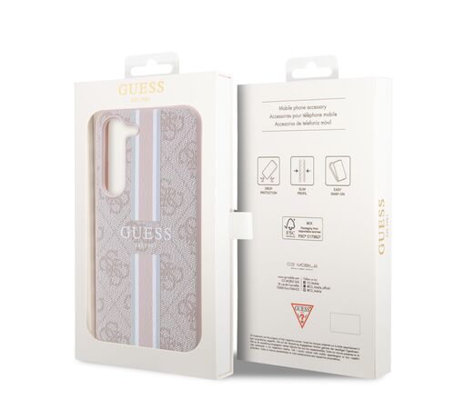 Guess "4G Logo Collection" Samsung Galaxy S23- S911 Printed Stripe - Θηκη Προστασίας απο δερματίνη (Ροζ)