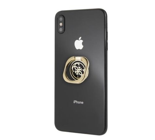 Guess 4G Ring Stand Μοντέρνο Pop Holder για smartphone σε μαύρο/χρυσό