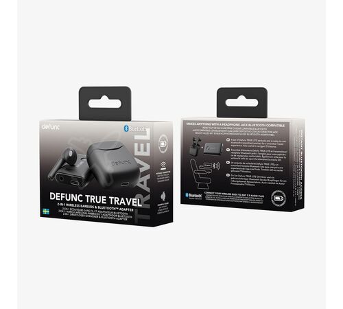Defunc TRUE TRAVEL Kit Bluetooth 5.3 Ασύρματα True Wireless Ακουστικά με θήκη (μαύρο)