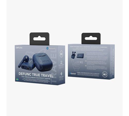 Defunc TRUE TRAVEL Kit Bluetooth 5.3 Ασύρματα True Wireless Ακουστικά με θήκη (Μπλέ)