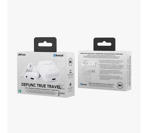 Defunc TRUE TRAVEL Kit Bluetooth 5.3 Ασύρματα True Wireless Ακουστικά με θήκη (Λευκό)