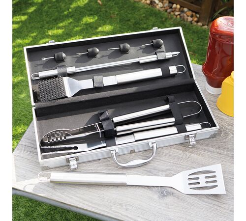 The Source BBQ Tool Set - Ανοξείδωτο σετ εργαλείων Barbeque (12 τεμάχια)