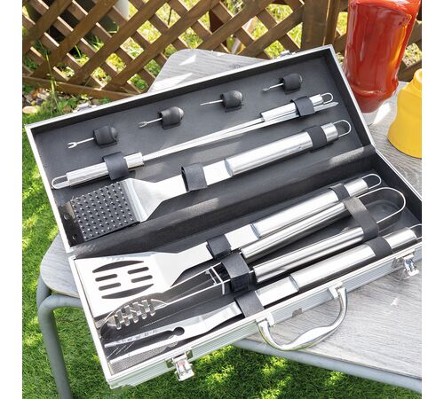 The Source BBQ Tool Set - Ανοξείδωτο σετ εργαλείων Barbeque (12 τεμάχια)