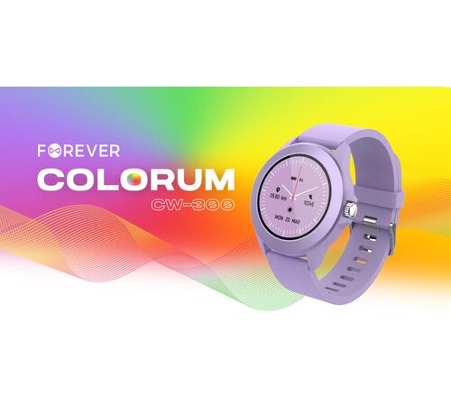 Forever Smartwatch με παλμογράφο Colorum CW-300 xLavenda σε βιολετί χρώμα