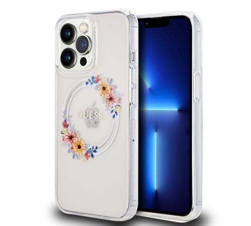 Guess “Flowers Wreath Collection” MagSafe Hard Case Θήκη προστασίας από σκληρό πλαστικό – iPhone 13 Pro (Διάφανο – GUHMP13LHFWFCT)