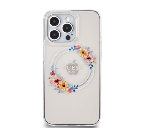 Guess “Flowers Wreath Collection” MagSafe Hard Case Θήκη προστασίας από σκληρό πλαστικό – iPhone 13 Pro (Διάφανο – GUHMP13LHFWFCT)